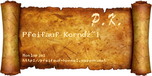 Pfeifauf Kornél névjegykártya